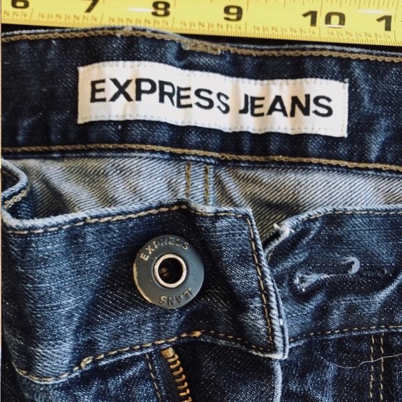 Express Jeans Rocco Slim Skinny Fit Mens size 33x32 Dark blue wash - Picture 6 of 13
